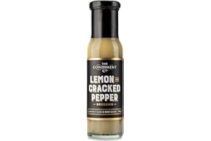 The Condiment Company Lemon & Cracked Peppercorn Dressing 240g - Zesty Lemon Pepper Salad Dressing, Ideal for Fresh Salads, Pasta & Condiments