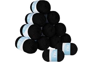 ilauke Pelotes de Laine 100% Acrylique - 12 Pelotes Beige Épaisses pour Tricot, Crochet et Projets DIY - Laine Douce et Résistante Sans Accessoires