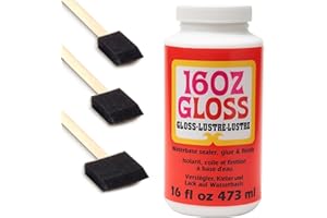 ARIATI 16oz Modge Pod Gloss Finish Glue Sealer With 3 Foam Brushes For Decoupage Modelling Craft Non Toxic