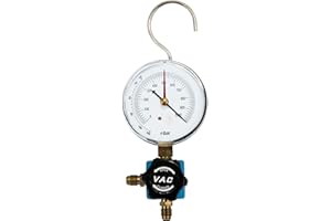 SAUKALT KLIMATECHNIK Klimaanlage Split Vakuum Manometer 1/4 SAE - 1/4 SAE Rohrfedermanometer 80mm