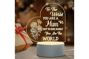 Niyewsor Mothers Day Gifts for Mum from Daughter Son - Mum Birthday Gifts Night Light, Mum to Be Gifts, Mum Gifts for Christmas, Mother's Day, Birthday, Acrylic Night Lamp Gifts for Mum, Stepmom
