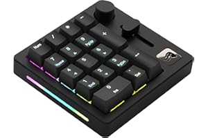 GLORIOUS PC GAMING RACE Glorious Gaming GMMK Macro Numpad - Cavo o wireless Bluetooth, alluminio premium, personalizz., cursore e manopola programmabili, RGB, switch lineari, 18 ABS Doubleshot Keycaps - Ardesia nera