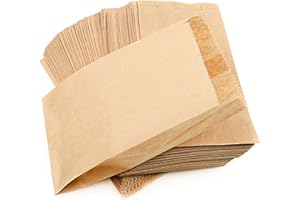 RUBY 100 Bolsas de Papel Kraft Marrón 11x20cm – Bolsas de Pan, Dulces, Bocadillos y Manualidades – Bolsitas Kraft Resistentes y Ecológicas para Tiendas, Fiestas y Regalos