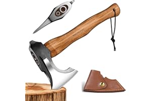 SMITH CHU Outdoor Axt, Beil Holz Spalten für Garten, Handgeschmiedet Handbeil aus Hochgekohlter Stahl, Bushcraft Axt mit Scheide, Geschenke für Männer