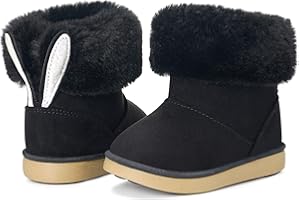 KVbabby Bottes Fille Neige Enfant Bottines Hiver Bébé Chaud Doublé Bottines Fourrure Souple Boots Chaussures d'Hiver Mode