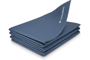 Navaris Składana antypoślizgowa mata do jogi - 4 mm cienki dywanik z miękkiego memory-Foam - gimnastyka lub ćwiczenia pilates w podróży, do parku na siłowni