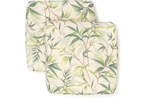 PARAMAISON Cuscini Coprisedia Shabby Chic Ulivo, Set da 2 pezzi, Imbottito, con Fascia Elastica, Sfoderabile, 40x40 cm, Vari Colori