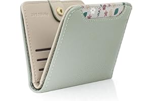 Pomelo Best Womens Wallet Soft Small Coin Purse - Stylish Bifold RFID Blocking with Zipper Coin Pocket, ID Window, Lightweight Travel Card Holder for Ladies (Green)