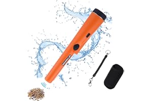 HANCANER Portable Metal Detector, Metal Detector, Gold Detector, Metal PinPointer IP68 Waterproof with Built-in LED Indicator/Alarm Light/360° Scan/Holster for Gold Coin Hunt, Relics, Jewellery