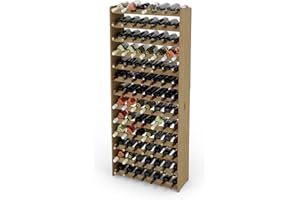 Lenmar Serie RW Weinregal aus Holz für Flaschen, Anthrazit, Braun, Natur, RW-3, 13-15 liegen, für 91-135 Flaschen, Wein, Flaschenregal (Natur, RW-3-91, 172 x 72 x 26,5, für 91 Flaschen)