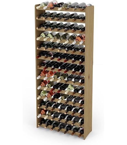 Étagère à Vin En Bois Pour 77 Bouteilles - Rack Porte-Bouteilles Stable Et Élégant RW-3 étagère Vin Appartement