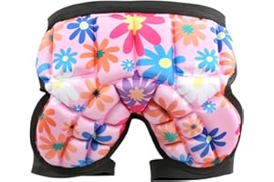 BORDSTRACT Pantalones Cortos Acolchados para niños, Pantalones Cortos Acolchados con protección de Cadera para niños, Equipo de protección para niños Snowboard, Skate, esquí, Ciclismo(Rojo)