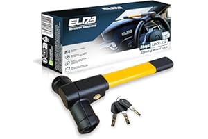 ELI73 Steering Wheel Lock for Cars & Vans - Car Lock Anti-Theft Device - High Visibility Immobiliser - Vehicle Security Lock - Includes 3 Keys (UK Company)