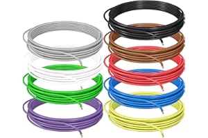 DCSk Cable para vehículos – 1,50 mm² – 10 m – FLRY B asimétrico Surtido 9 Colores – 1.50 mm² – Cable de Coche Trenzado – Rojo Negro Azul Marrón Amarillo Verde Violeta Blanco Gris – 1 50 mm2