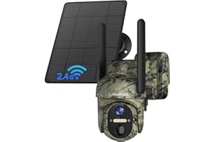 LEMNOI Telecamera Wi-Fi Esterno Senza Fili, 2K Fototrappola Telecamera Interno Batteria con Visione Notturna a Colori, Rilevatore di Movimento PIR, Impermeabile IP66, Audio a 2 Vie, SD/Cloud per Casa