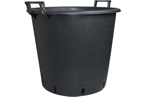 GELI THERMO PLASTIC Conteneur de plantes en plastique noir avec poignées 60 cm