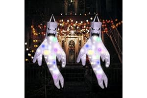 CHAOHUA Halloween Ghost Windsock Flags 2 pack，Halloween Deko Outdoor Horror Hängegeist，Ghost , Decoration for Party Garten Décor