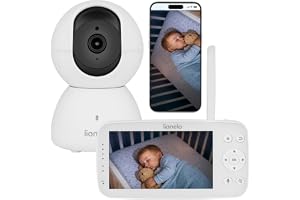 LIONELO Babyline 8.4 Babymonitor: Kamera & App, 5-tums HD-skärm, Full HD | 1080p, PTZ Pan-Tilt, Mörkerseende, Gråt- och Rörelsedetektering, Tvåvägssamtal, Vaggvisor, Temperatur- och Fuktighetssensor