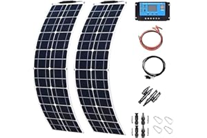 GEHPYYDS 400W 600W 800W 1200W Flexible Solar Panel System Kit,Monocrystalline Solar Panel Photovoltaic Module for 12-24V Battery Charging, with 40A Charge Controller,for Home, Camping,400W