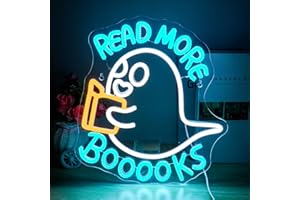 Horseneon Leer más Libros Letrero de luz de neón Leer libro Letreros de neón para letras de pared Letreros de neón para dormitorio Anime Luz de neón para biblioteca Aula Sala de lectura Librería