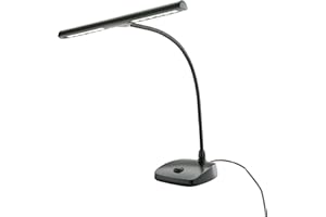‎K&M K&M 12297 LED-Pianoleuchte Schwarz - 29,6 cm Lampenschirm mit Schwanenhals, 12 LEDs, 2500 Lux Helligkeit, 3 m Kabel