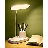 WEIRD WOLF Rechargeable Study Table Lamp for Study Room | 3 Color Modes & Adjustable Brightness | Touch Dimmer | Flexible Goo