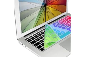 kwmobile Protection pour Clavier Compatible avec Apple MacBook Air 13''/Pro Retina 13''/15'' (jusqu'à mi-2016) - Protection Clavier Ordinateur AZERTY (FR) en Silicone - Multicolore-Vert-Bleu