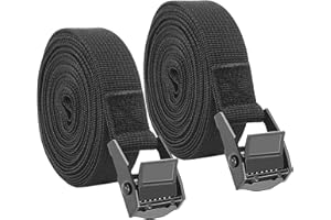 PLAGUFAS 2Pcs Tie Down Straps, 4.5m*25mm Heavy Duty Tension Belts, Adjustable Lashing Straps Ratchet 250kg(550lbs), Luggage with Buckle for Motorcycles Trucks Cargo Vans Trailer(Black)