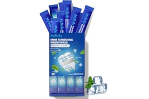MySmile Mouthwash Alcohol Free, Mouth Wash for Adults, Fluoride Free, Fresh Mint , Travel Sachets (0.41 Fl OZ(Pack of 30))