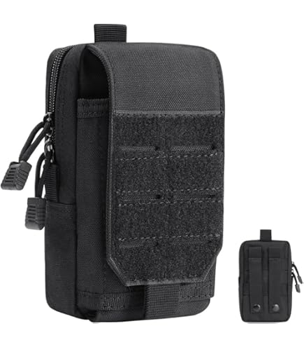 Marsupio Tattico 2 Pezzi Con Sistema MOLLE - Nylon 600D Impermeabile - Borsa Multitool Con Fondina Cellulare Per Campeggio E Outdoor