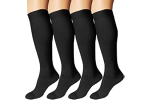 DDOBB 4 Paar Kompressionsstrümpfe Damen und Herren Stützstrümpfe Kompressionssocken Stützsocken Reisestrümpfe für Flug Sport Running Radsport