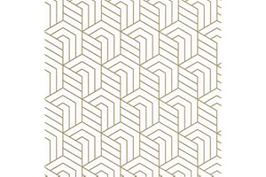 Abyssaly Vinilo Adhesivo Muebles Doradas, Papel Pintado Autoadhesivo Geométrico de Rayas, Vinilo Adhesivo pared Decoración Dormitorio, Baño, Sala de Estar, Cocina 44 x 300 cm