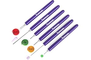 YURROAD Paper Quilling Tool, 6pcs Slotted Quilling Tools, Different Sizes Quilling Tool Quilling Needle Pen for Quilling Strips, Multifunctional Quilling Slotted Pen Rolling Quilling Paper Crafts