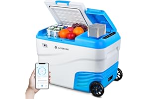 AAOBOSI Glaciere a Compression 32L, Glaciere Electrique Voiture with Multi-Function Storage,-20°C to 20°C 12V/24V 100-240V AC Glacières Pour Auto, Camion, Bateau, Camping-Car, No Batteries Required