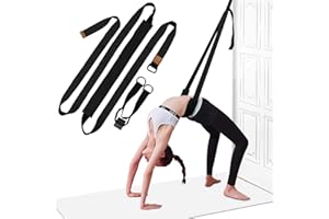 PRICE XES Waist Back Bend Assist Trainer, Door Flexibility & Yoga Stretching Leg Stretcher Strap w/Door Anchor, Ligament Back Posture Corrector Workout Pilates Ballet Dancing Gymnastics Cheerleading (black)