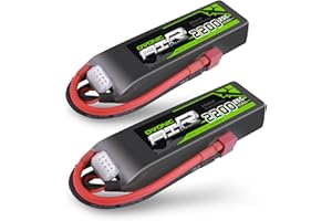 OVONIC Lipo Batteria 11.1V 2200mAh 25C 3S con presa Deans per RC Auto Barca Camion Heli Aereo Quadcopter Elicottero Multi-Motore Hobby Parti Fai da Te (2 Confezioni)