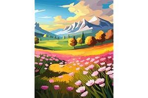 TISHIRON Paint by Numbers for Adults Beginner, Spring Nature and Landscape Paint by Number Flowers DIY Acrylic Painting Kits Kids Paint by Number Kits Arts for Adults, 16 x20 Inch