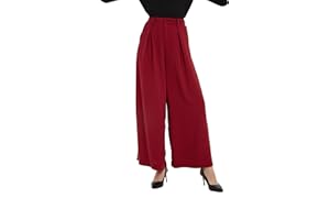 Tronjori Mujeres Pantalones Cintura Alta Casual Pierna Ancha Plisados Delanteros Pantalones con Bolsillos Laterales para Ocio Trabajo Oficina