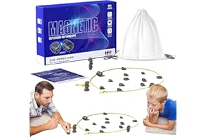 MAFHVV Magnetic Chess Strategy Game pop Tisch-Magnetspiel,Kampfschach Mit Magnetisch,Magnetisches Schachspiel,Tragbares Schachbrett-Party Für Familientreffe