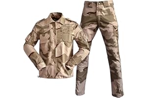 Duohropke Tactical Shirt Military Shirt and Trousers Airsoft Men's Long Sleeve BDU Combat Camouflage Camo Combat T-Shirt for Tactical Paintball Uniform Army
