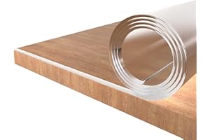 PRINT.GG Nappe Transparente 2 mm - Nombreuses Dimensions - Nappe Transparente épaisse sur Mesure, Nappe Rectangulaire avec Bord biseauté - Protection Table Transparent