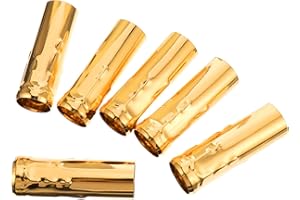 OSALADI 6 Stück E14 Kerzenfassung Hülsen Eisen Kerzenlampenhalter Abdeckung Metall Kronleuchter Licht Abdeckung Kandelaber Basis Golden