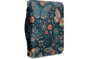 Kuiaobaty Custodia per libro in morbida pelle floreale con farfalle per la Bibbia, colore grigio ardesia con scomparti interni per telefono, penna