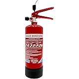 Firexo Klein Feuerlöscher (2 Liter) - Pulverlöscher für Haushalt, Küche, Grill, Heimgebrauch, Gewerbe, Industrie und Büro - F