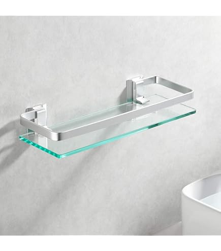 Mensola In Vetro Temperato 80x12 Cm - Porta Fino A 15 Kg, Per Casa O Negozi