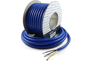 Autowiring Arctic Grade Blue Flex 3183A 2.5mm2 3 Core Outdoors Heavy Duty 25AMP 240V Mains PVC Cable Wire (10 Metre)