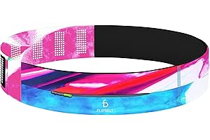 FlipBelt Adjustable Running Belt, Fitness and Running Fanny Pack for Women and Men, Non Chafing Waist Band Pack for Phone Keys Money, Moisture Wicking Storage Belt, USA Company