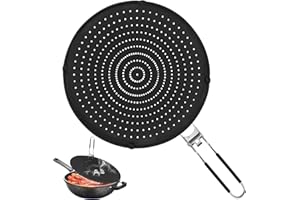 PANGTON VILLA Paraschizzi Padella Paraspruzzi per Cucina - 32CM Coperchio Paraschizzi, Paraspruzzi Cucina para Schizzi per Padella, Resistente al Calore, Rivestimento Antiaderente per Padella di Cottura