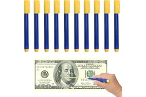 Godneei 10er-Pack Geldscheinprüfer Stift, Effizient Falschgeld Prüfer Stift, Tragbar Geldprüfstift Vermeiden Sie Falschgeld, Geldprüfgerät für Mehrere Währungen und Veranstaltungsorte