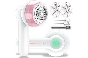 GBARAN Quitapelusas Eléctrico, Quita Pelusas Removedor de Pelusas para Ropa, afeitadora de suéter con Carga USB y 2 Cabezales de Repuesto para Tela de Ropa